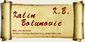 Kalin Bolunović vizit kartica